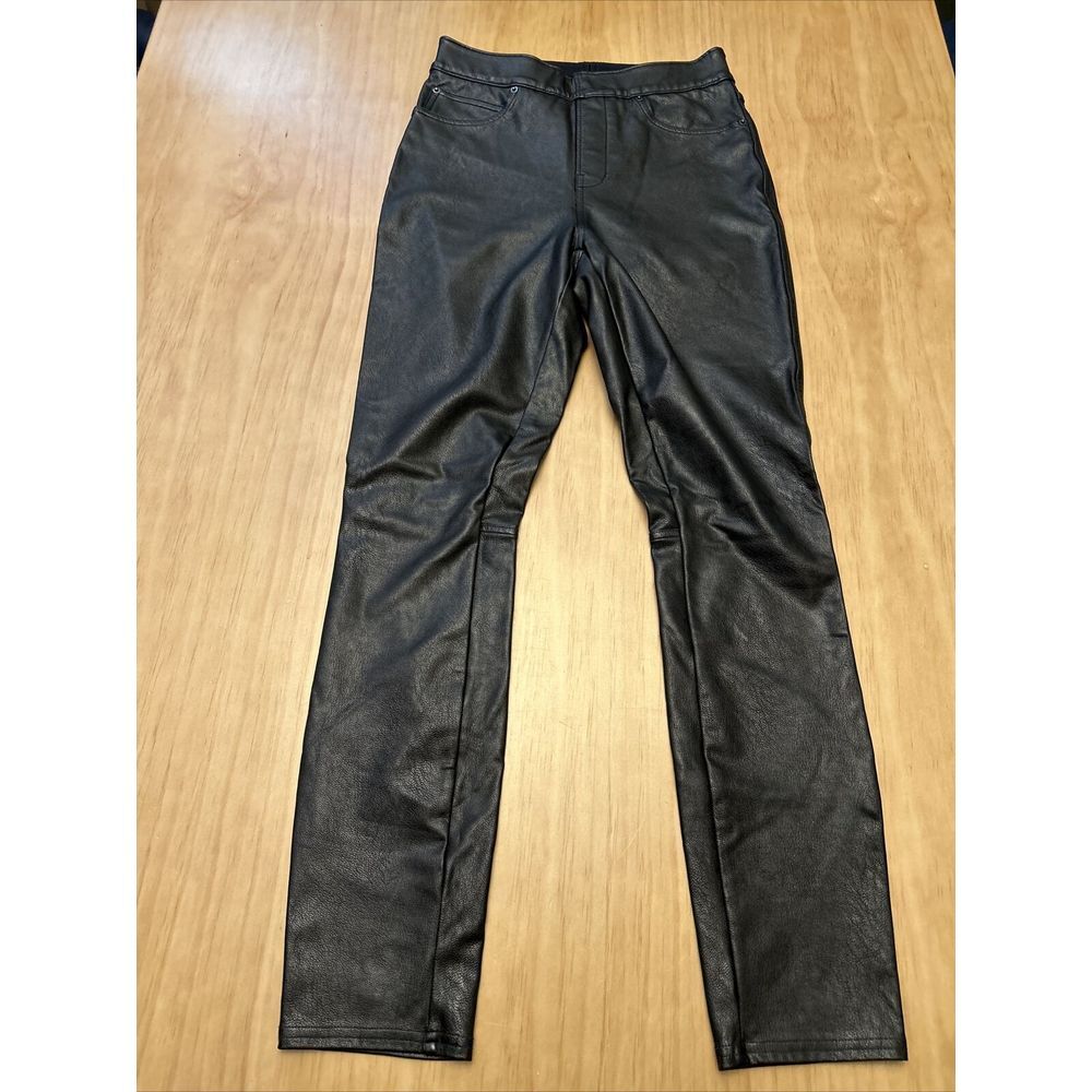 SPANX Womens Jeans Pants‎ Jeggings Bronze Faux Leather Pull On Size XS